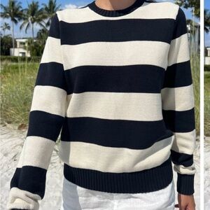 Striped Navy and White Women's Sweater